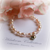 CJ-312-HT Pale PInk Freshwater Pearl Bracelet with Heart Charm 5"