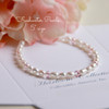 CJ-350-5 Soft Pink Crystals and Freshwater Pearls 5" Bracelet