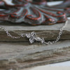 IN-497S Sideways Fancy Cross Necklace Silver Finish