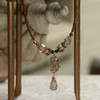IS-564  Detailed beautiful Crystal Beaded Necklace
