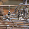 IS-683  Hammered Fleur de Lis Earrings IS-683