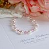 CJ-382-5 Freshwater Button Pearls & Pink Crystals 5" Bracelet