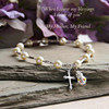 IN-134  Mother Bracelet with Cross and Crystal drop "stretchy" style!