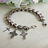 IS-689  Vintage Chain Cross Charm Bracelet
