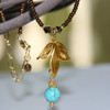 IS-653  Simple and Elegant Leaf drop Necklace