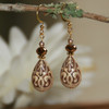FER-65  Engraved Beads Old World Style Earrings