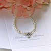 CJ-388-6  Flower Girl Crystal and Glass Pearl 6" Bracelet