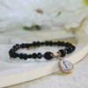 IN-143  St. Benedict Medal Black Jet Bracelet