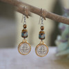 IN-39  St. Benedict Classic Blue Earrings