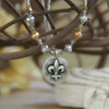 IS-177  Two-tone Beautiful Fleur de Lis Necklace