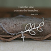 IN-522S  I am the Vine...Silver Finish Necklace