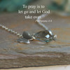 IN-537  Pray and Let God take over Butterfly Necklace Silver-tones