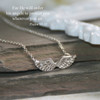 IN-540S  Angel Wings Necklace with Psalm 91:11 Scripture Silver Finisn