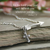 IN-539S  Arrow with Scripture Necklace Silver Finish