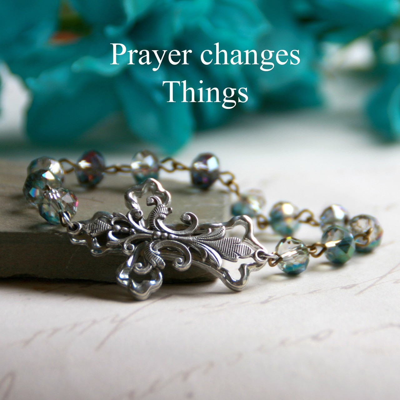 IN-181B  Stunning Cross Beautiful Beaded Bracelet One of My Favorites