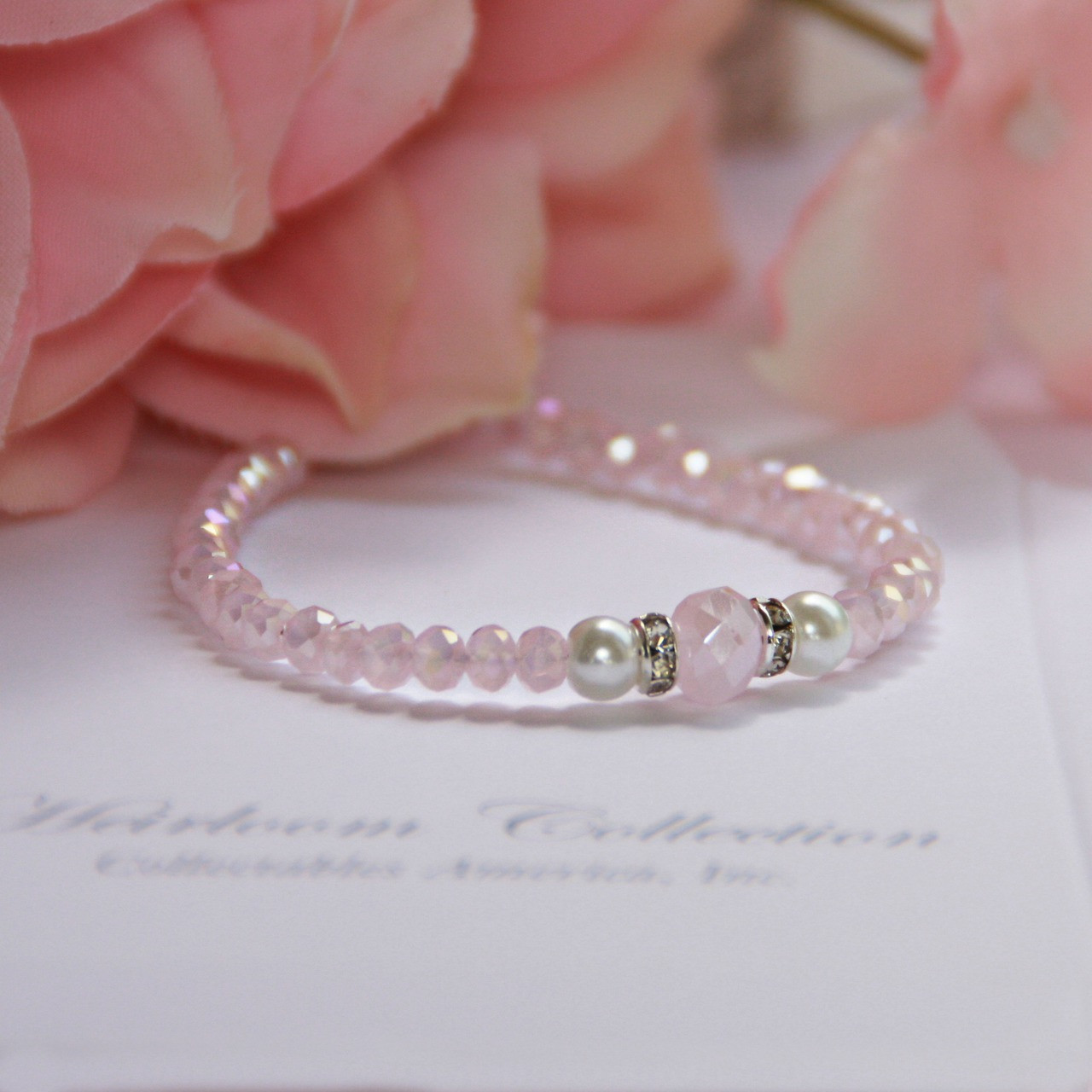 CJ-535-5  So Soft and Sweet Pastel Pink Bracelet 5"