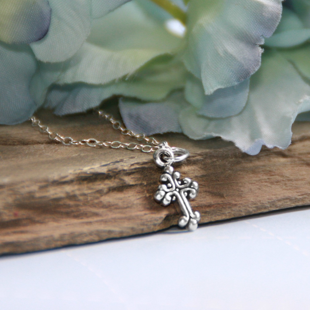 STG-122  Sterling Silver Top Selling Cross Necklace