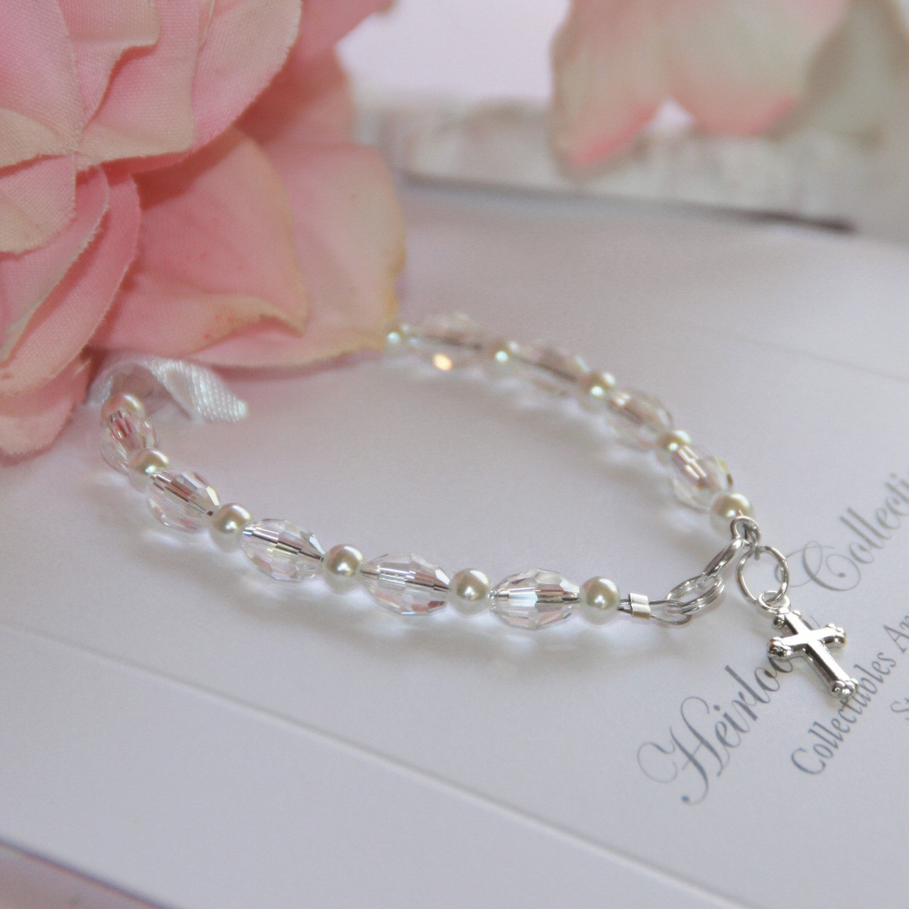 STG-146CR Crystals and Pearls 5" a Favorite Bracelet! Sterling Silver