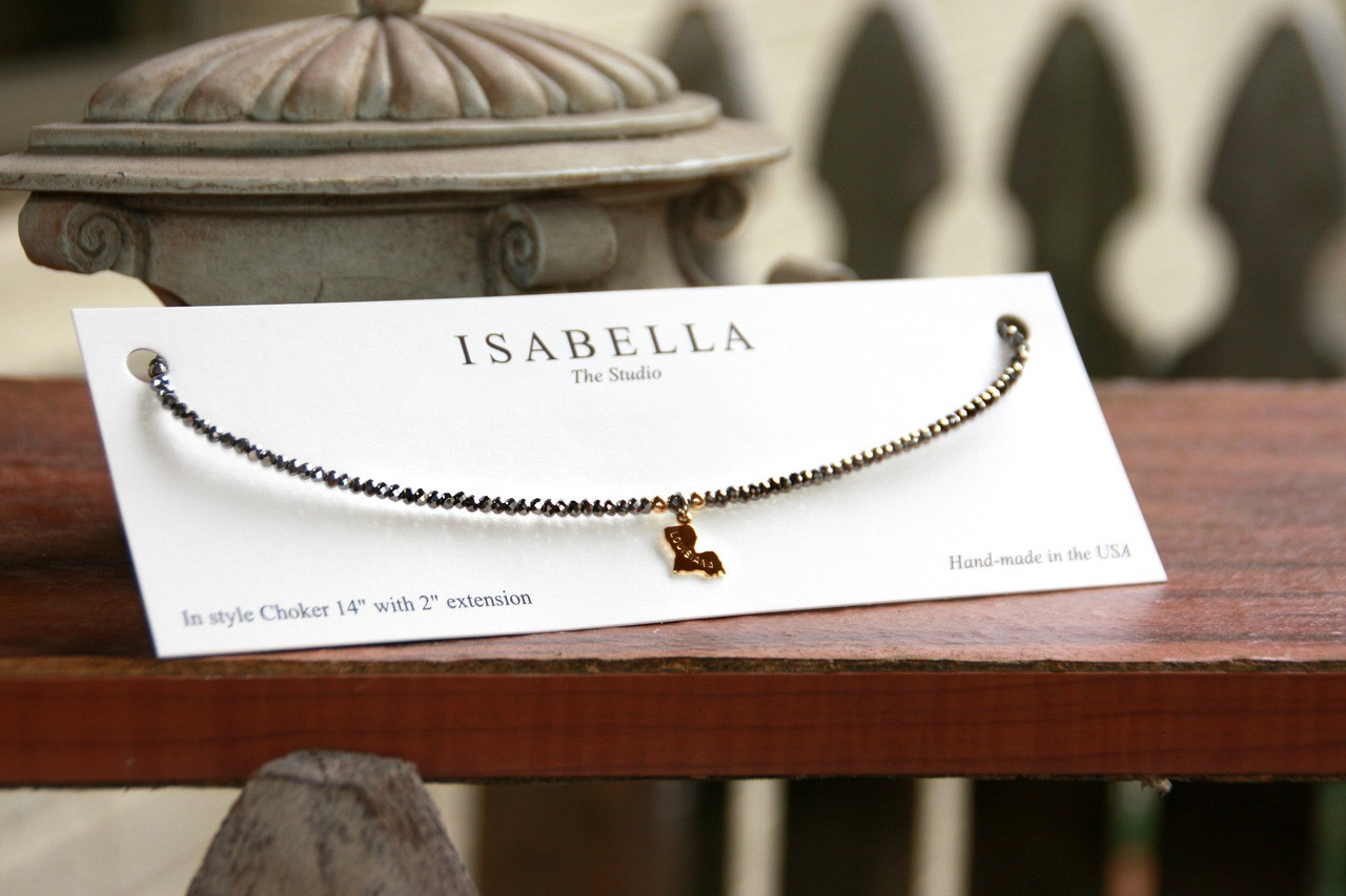 CH-19  Louisiana Beaded Hematite Choker