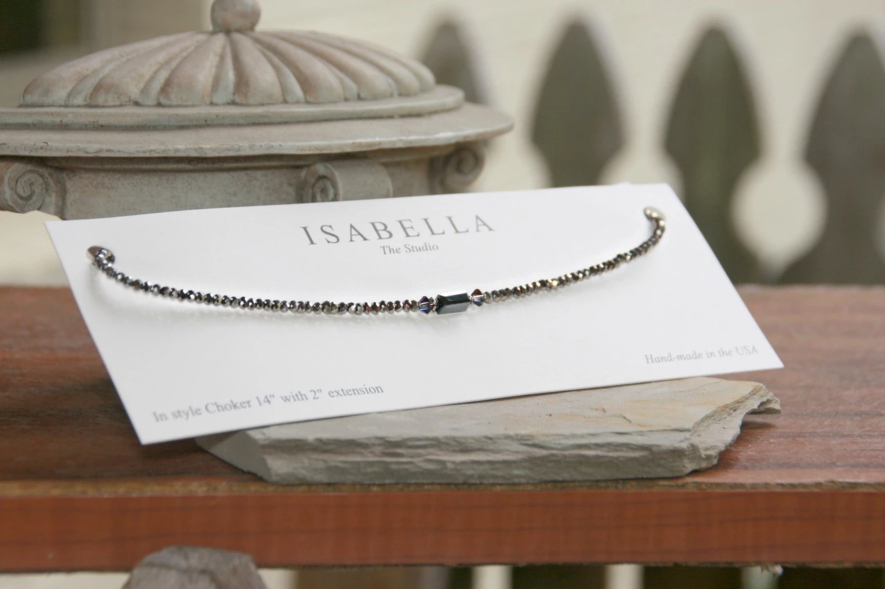 CH-5  Hematite So Sophisticated Beaded Choker