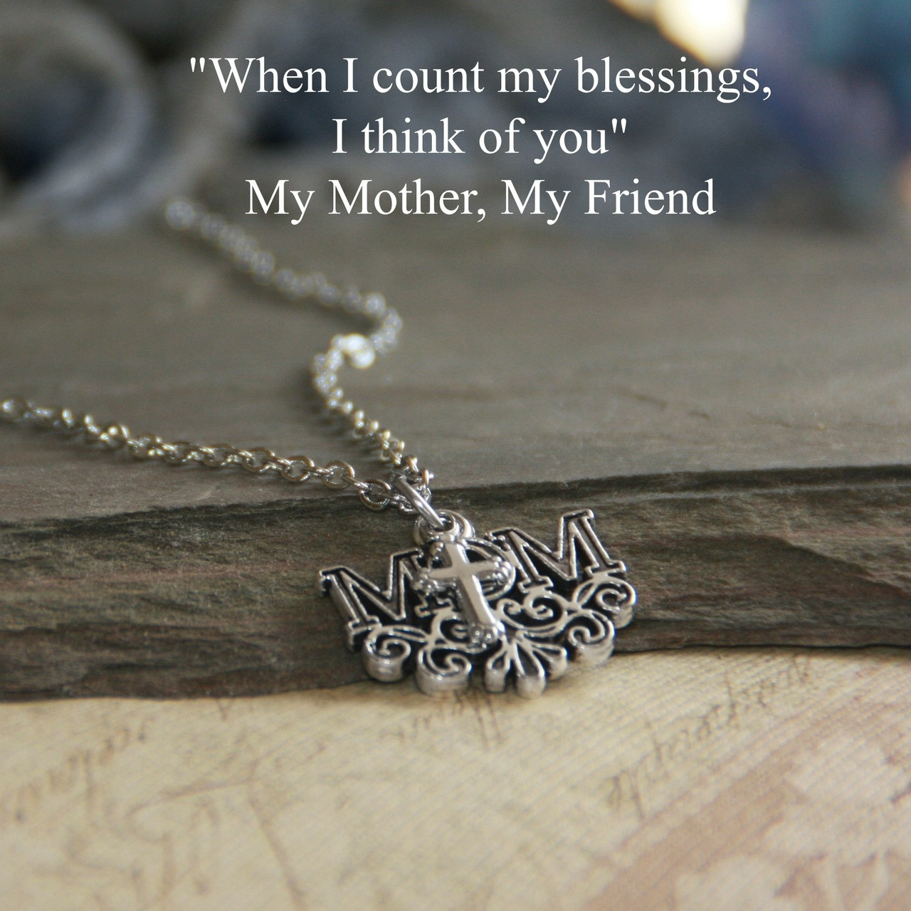 IN-559  Mom Cross Necklace