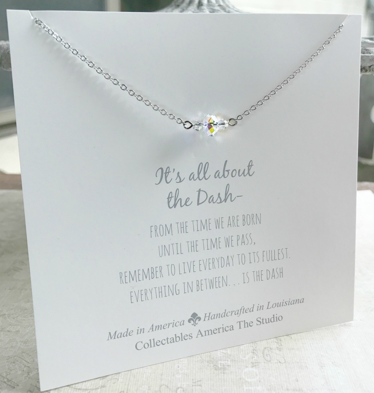 DA-5 Gorgeous Swarovski Crystal AB All about the Dash Necklace