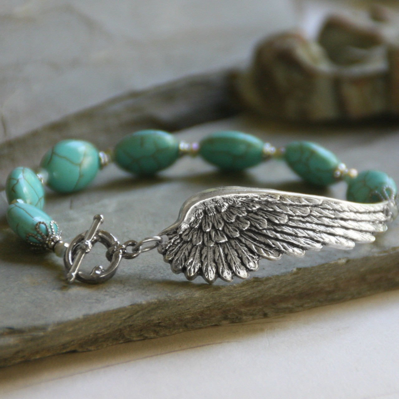 BR-13  On Angels Wings Beautiful Bracelet
