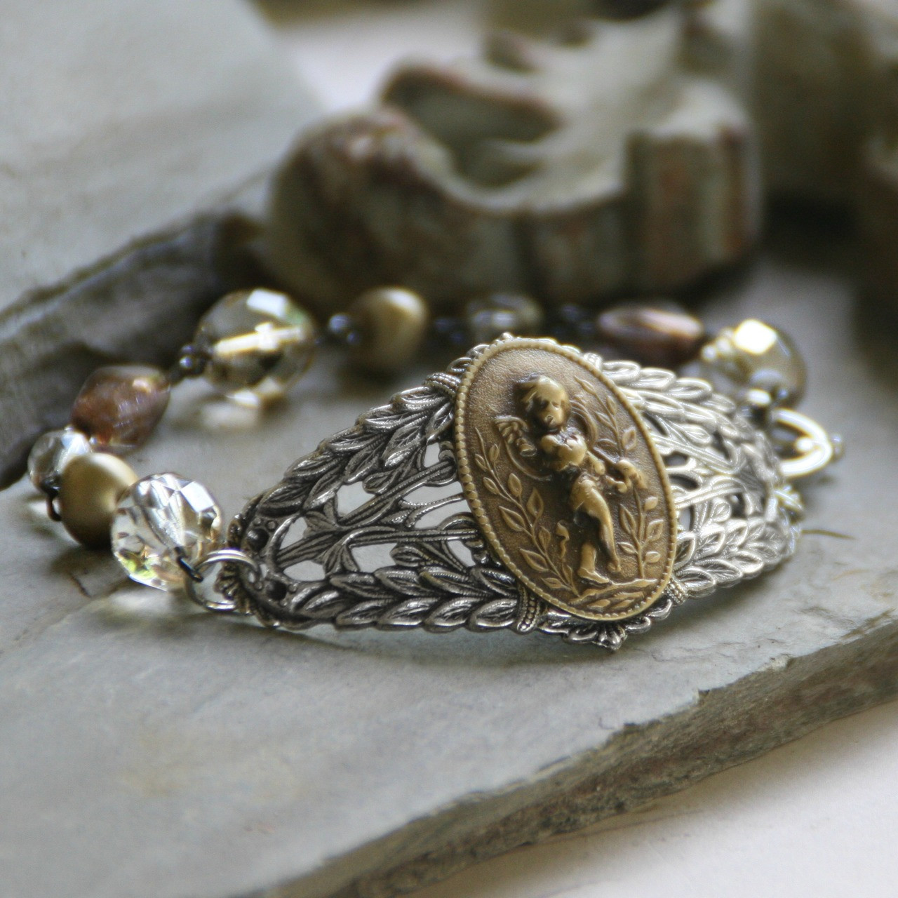 BR-10  Vintage Style Oh So Pretty Angel Bracelet