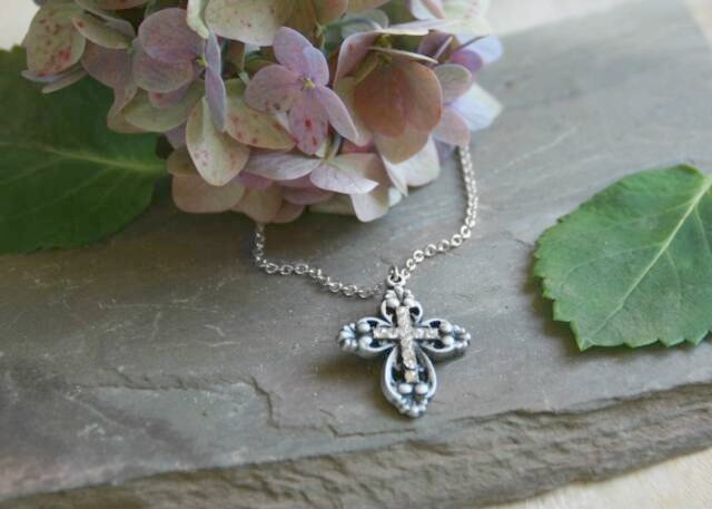 IN-401 Cross Necklace with Crystals