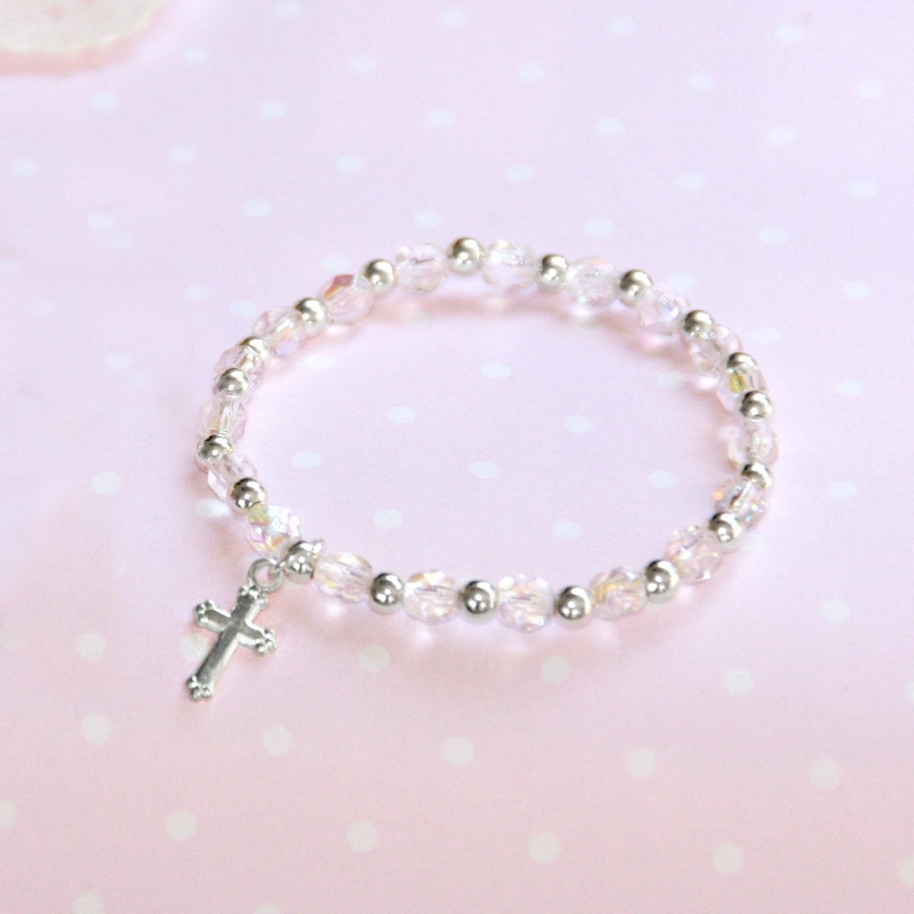 STG-240 Crystal AB "Stretchy" 5" Bracelet with Sterling Silver