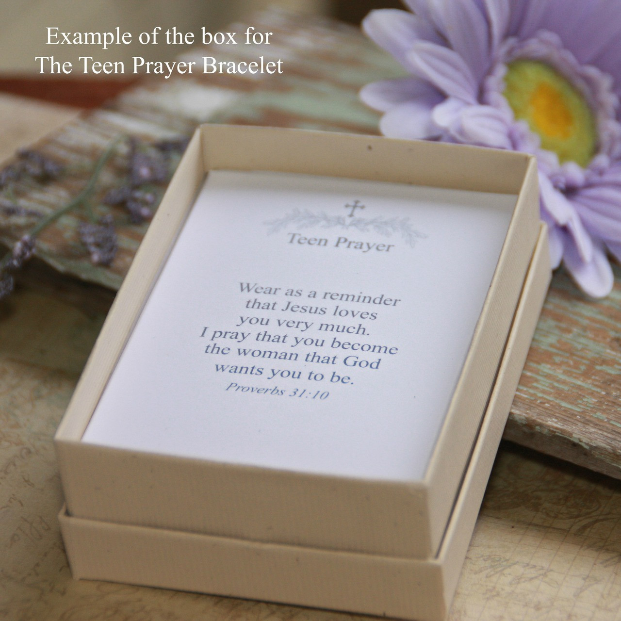 TN-4  Teen Prayer Bracelet-Seafoam (see additional colors)