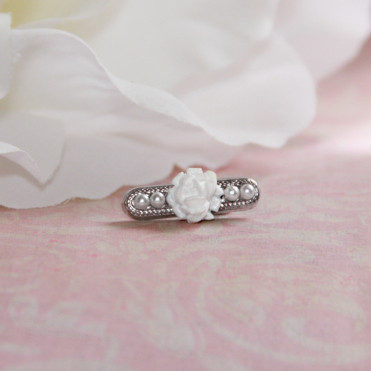 CJ-401  Baby Barpin with sweet Rose and Pearls