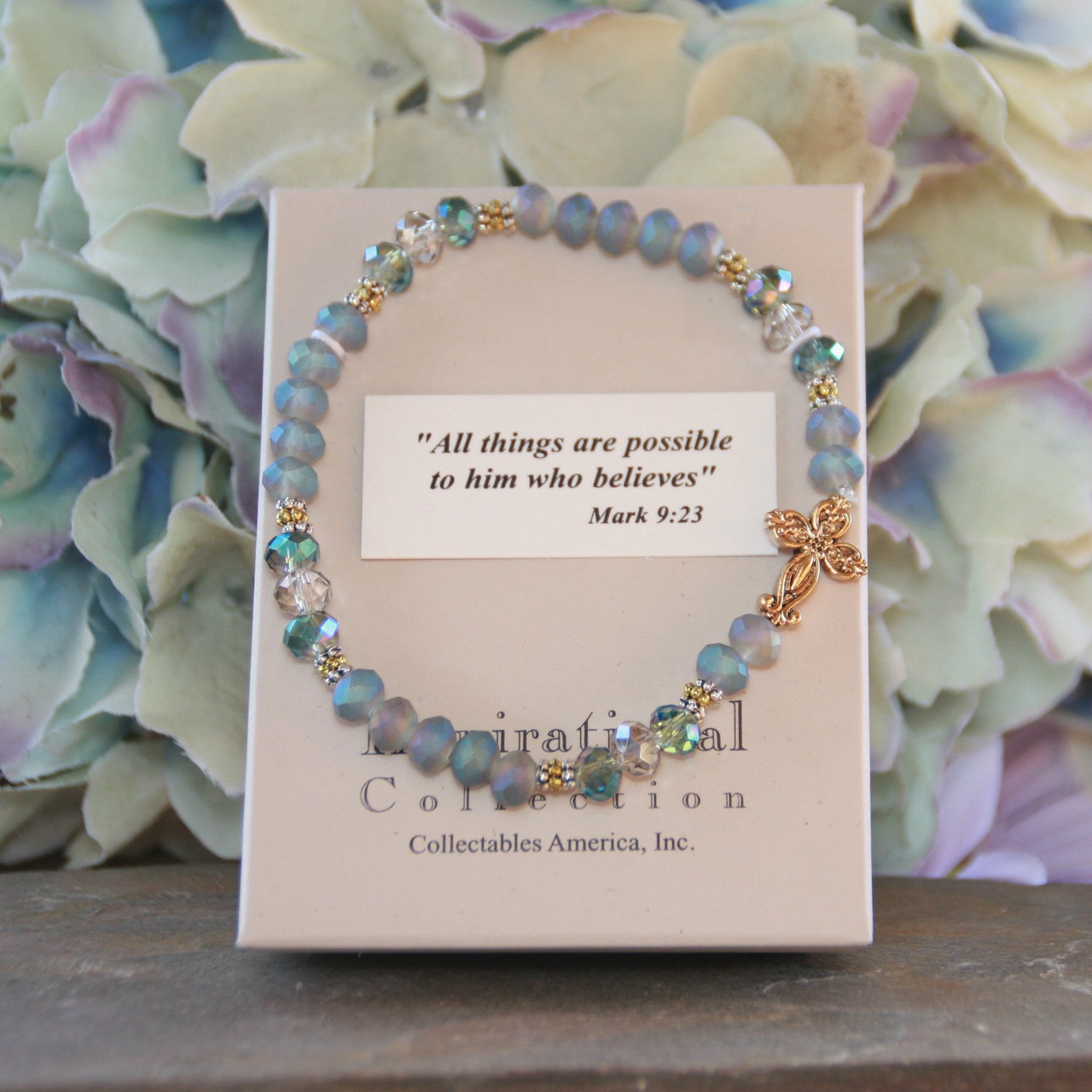 IN-213  Matt finish Crystals Classic Bracelet All Things are Possible