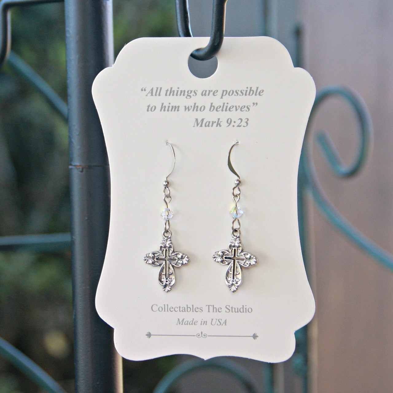 FER-409  All things are possible Message Earrings