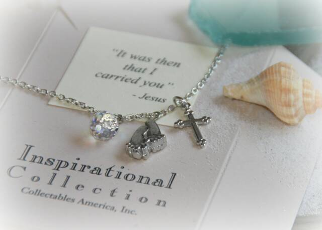 IN-409 Footprints Silver finish Necklace