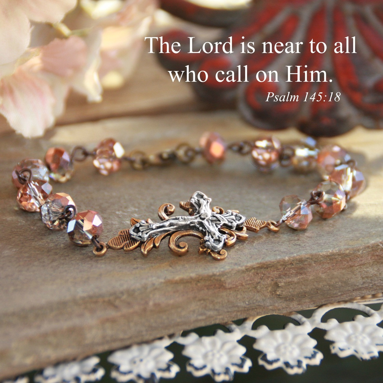 IN-719  One of my Favorite Crucifix beaded Bracelets 