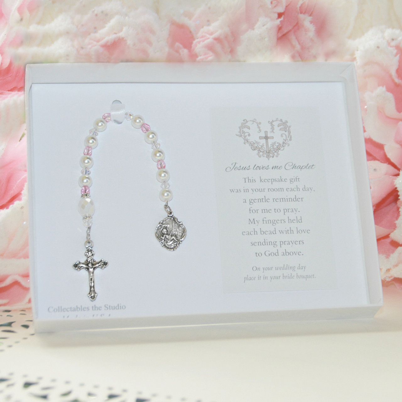 CJ-198  Jesus Loves Me Chaplet for Baby Girl