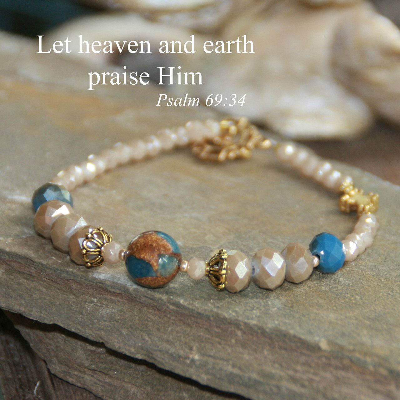 IN-723  Let Heaven and Earth Praise Him Bracelet