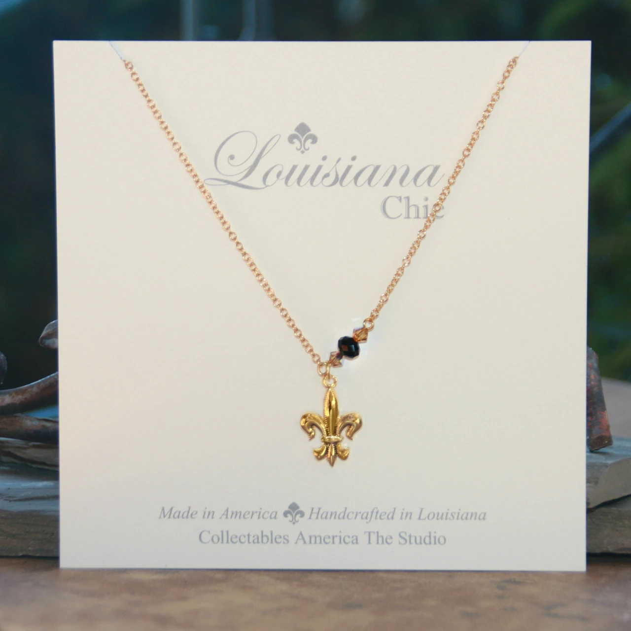 LC-3  Black and Gold Louisiana Chic Necklace