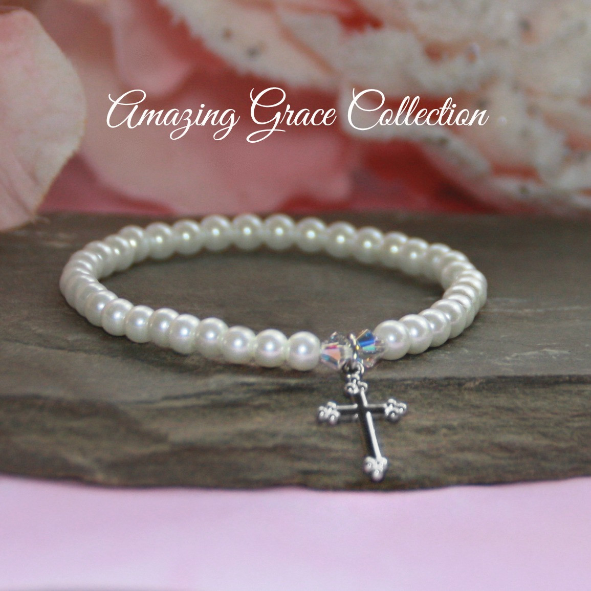 GG-48  Amazing Grace Classic Cross Bracelet