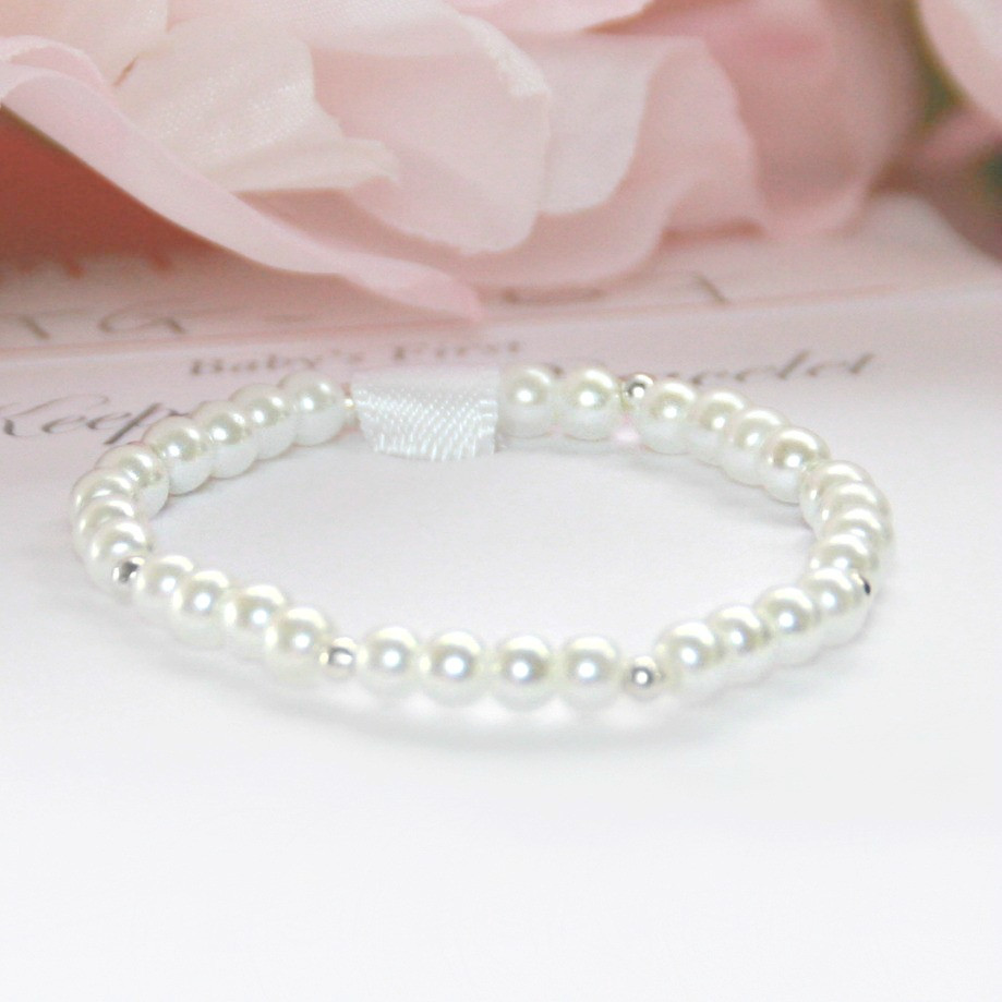 STG-167  Pearls and Sterling Infant Bracelet