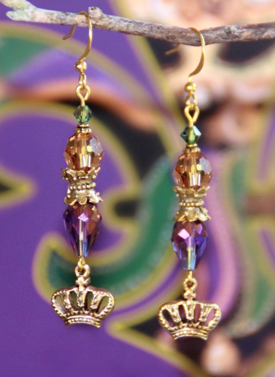 FER-359 Designers Favorite Mardi Gras Earrings