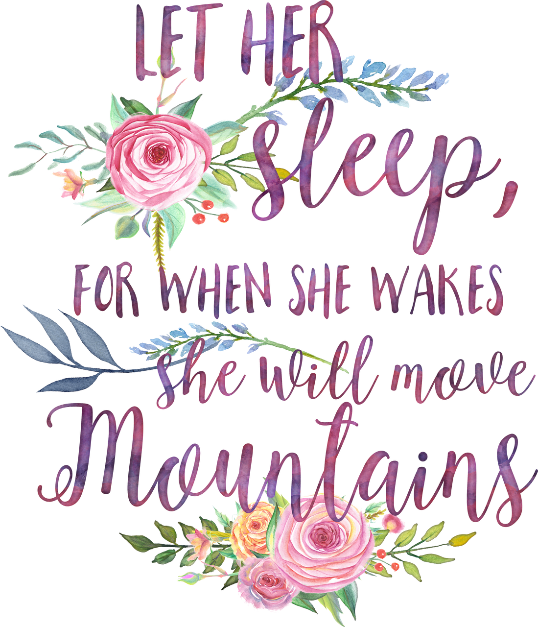 00-24CR  Let Her sleep 6-12 Months Onesie (with crystals)