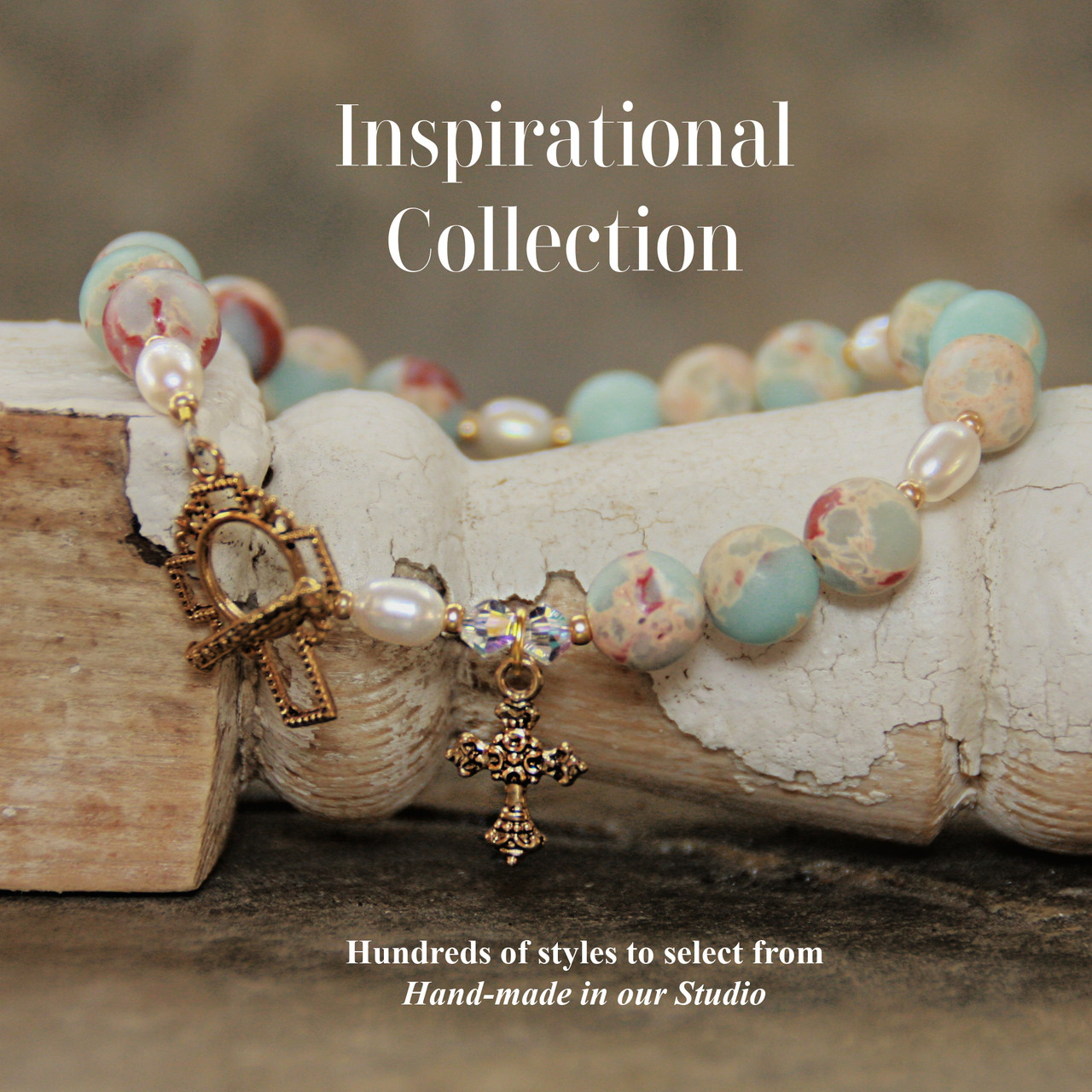 IN-763   Amazonite and Freshwater Pearls Prayer changes Things Bracelet