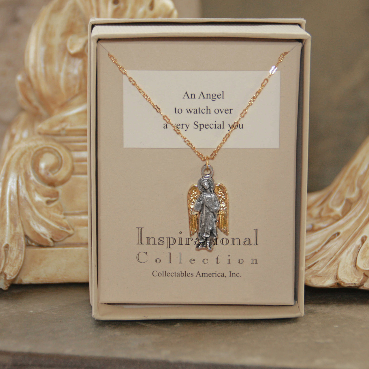 IN-680  Guardian Angel to watch over you Necklace