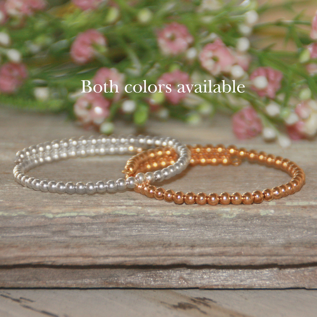 BAN-24S  NEW Beaded Toddler Bangle Bracelet Silver Finish