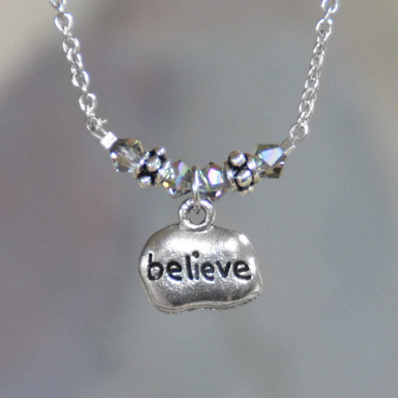 IN-248  Believe Pendant Necklace