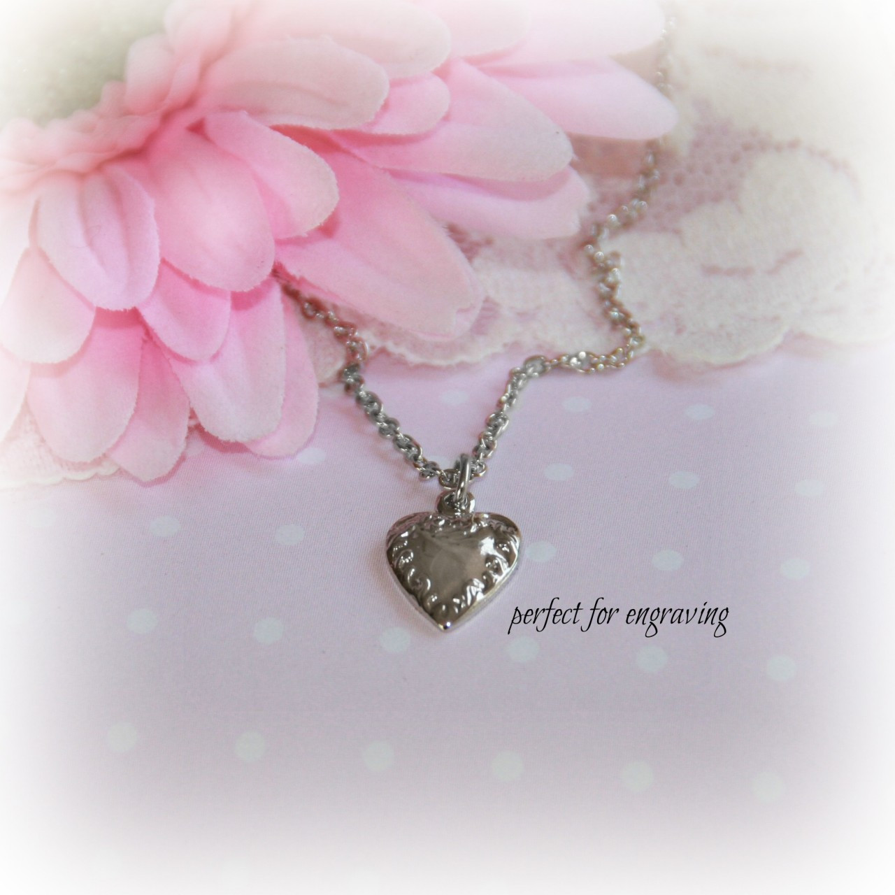 RH-36  Heart Rhodium Necklace