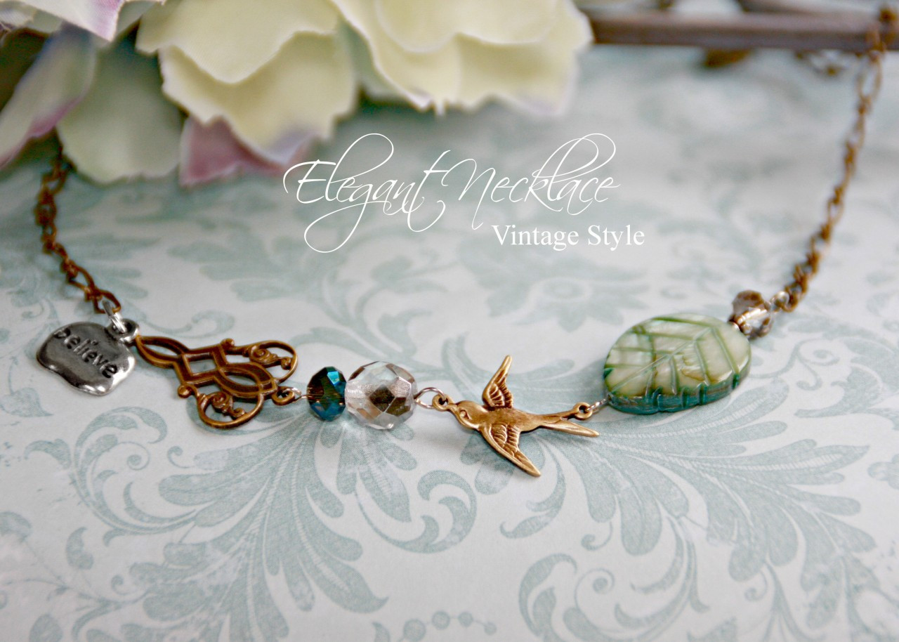 IS-589 Birds, Nature, Believe Vintage Finish Necklace