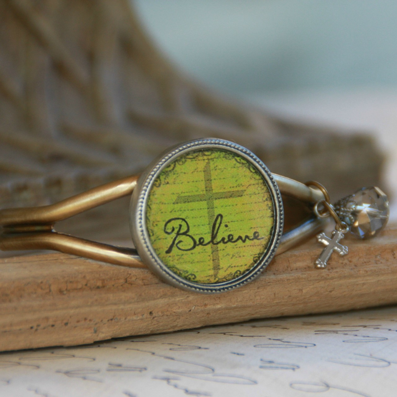 ART-135 Believe Cross ART Collection Cuff Bracelet